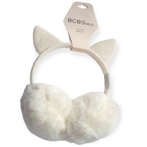 🆕 BCBG Girls Youth Furry Plush Cat Earmuffs Kitten Ears Headband